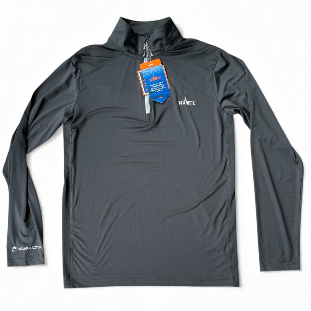 Men's Habit Black Fork Mountain Trail 1/4 Zip Performance Layer Size Medium
